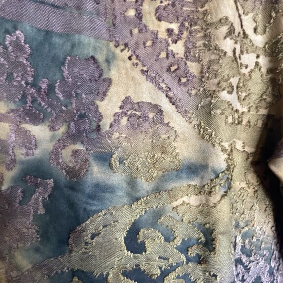 Impulse California Womens Tunic Top XLJacquard Tiered Hem Green Lagenlook Boho - Picture 5 of 13